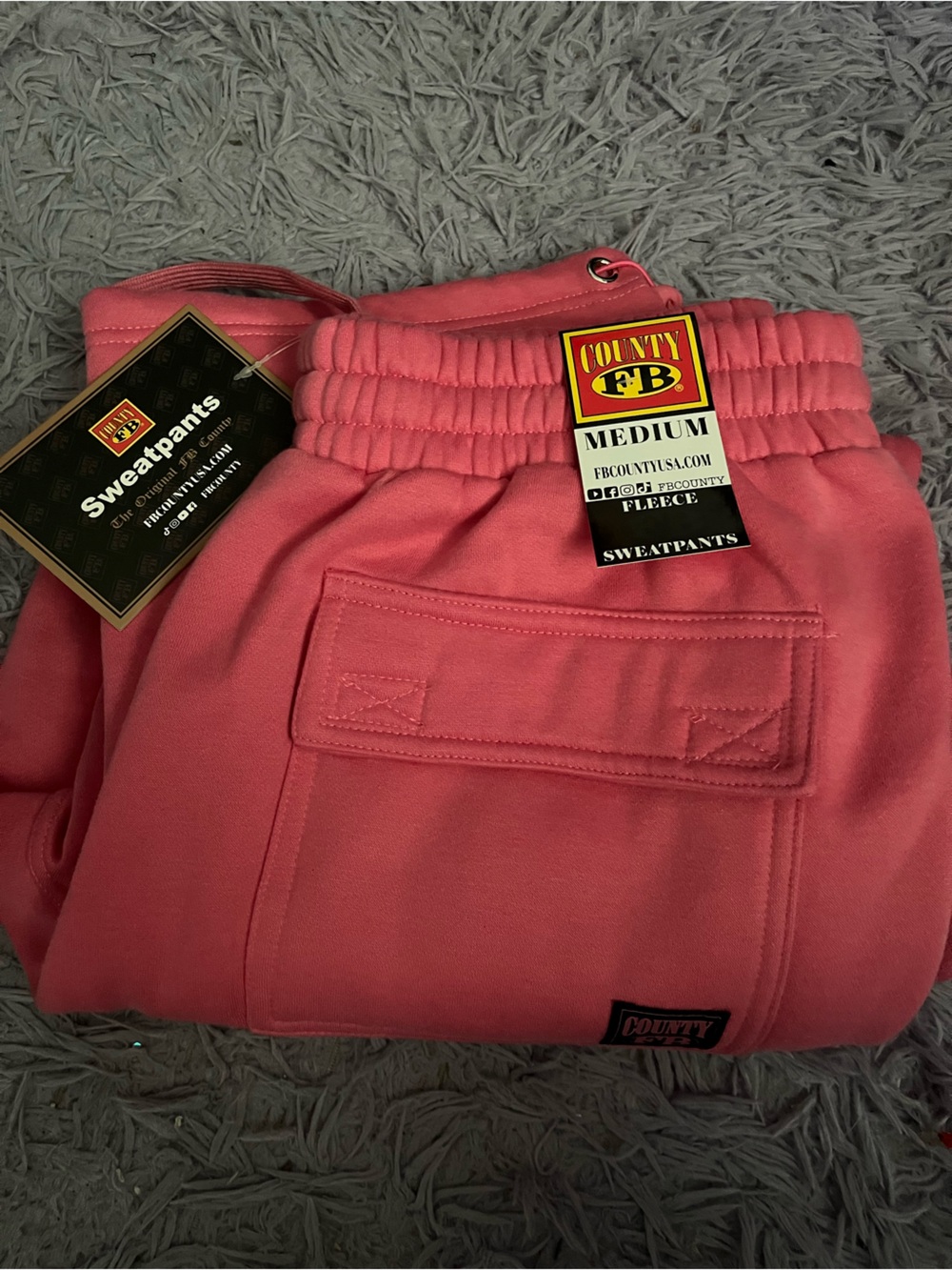 County FB Kids Coral Sweatpants with Fleece Lining